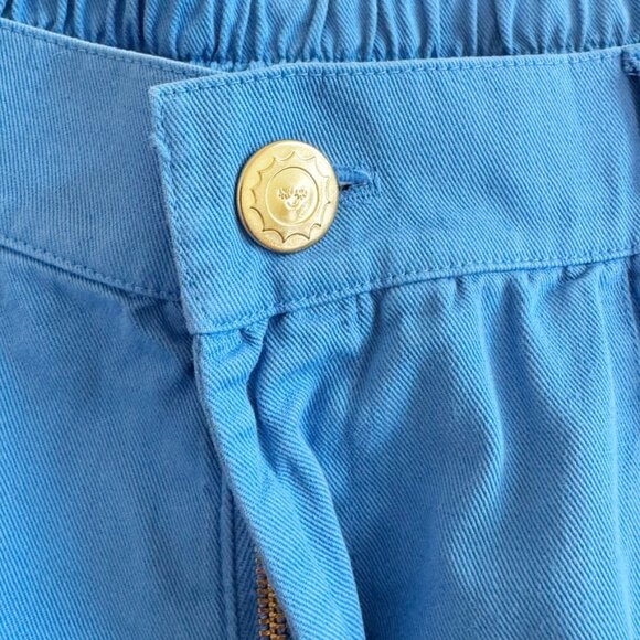 Big Bud Press Petite Trousers Blue Cotton Twill High Waist Relaxed Fit Petite M - Picture 12 of 13